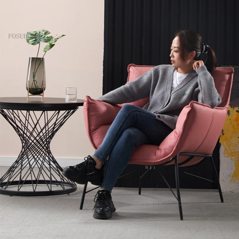 Nordic Living Room Chairs Home Furniture Light Luxury Lazy Sofa Chairs Bedroom Fashion Backrest Chair Leisure Armchair