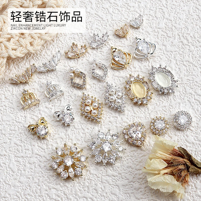 

3 шт. Роскошные жемчужины, полный циркон, корона, сердце, снежинка, лук, Ромб, драгоценные камни, сплав, искусство ногтей, искусство, украшение