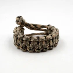 Adjustable 7 - Color Survival Paracord Bracelet (Cream and dark gray)
