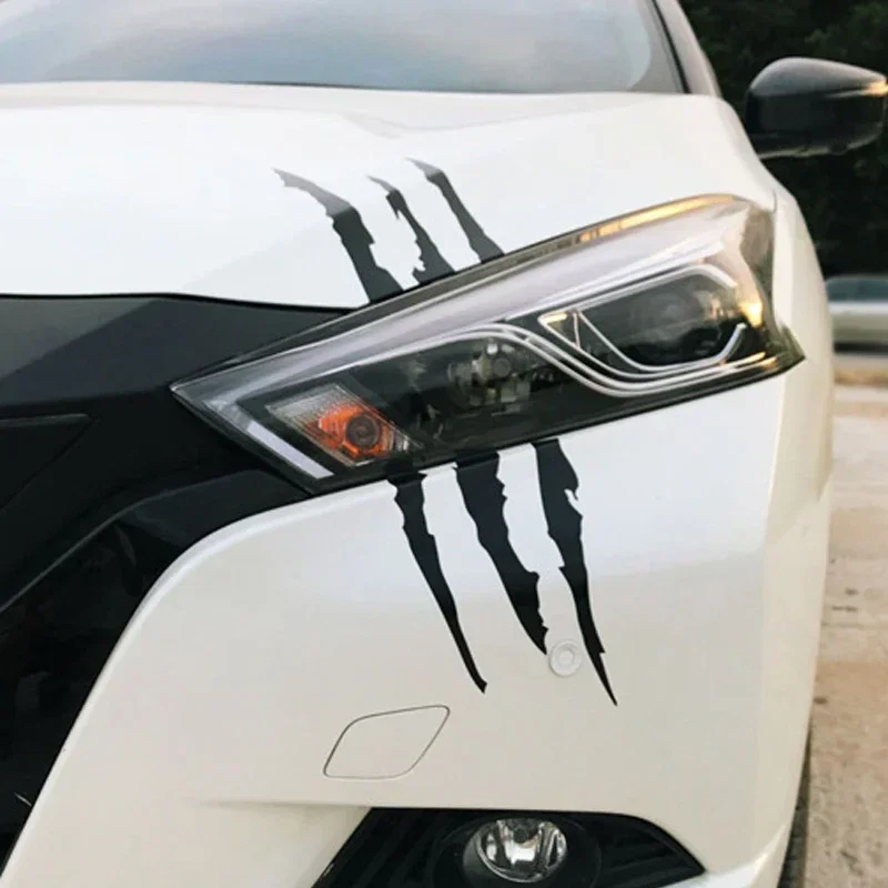 Auto Car Sticker Reflective Monster Claw Marks Scratch Stripe Auto Headlight Decal Dinosaur Raptor Paw Marks Car Accessories