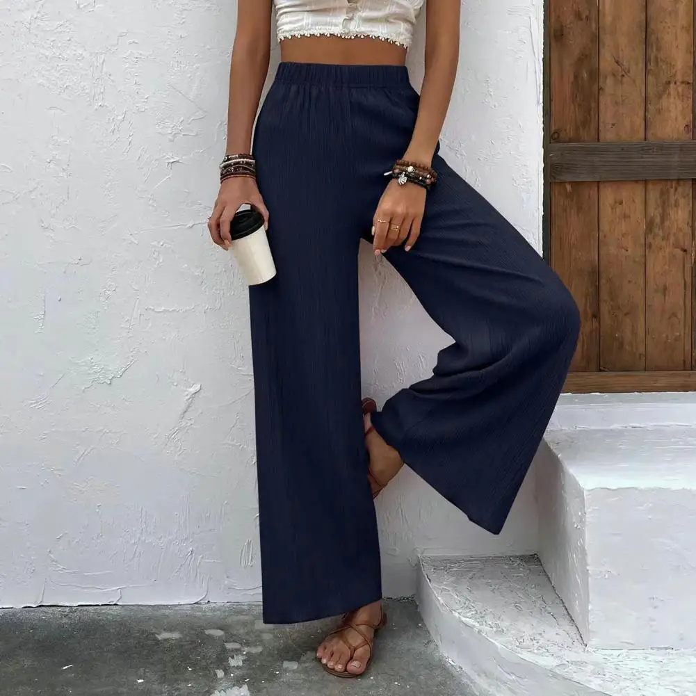 

Women Wide Leg Pants Loose Pants Soft Breathable Women's High Waist Wide Leg Pants Elegant Ankle Length Trousers for Formal Wear