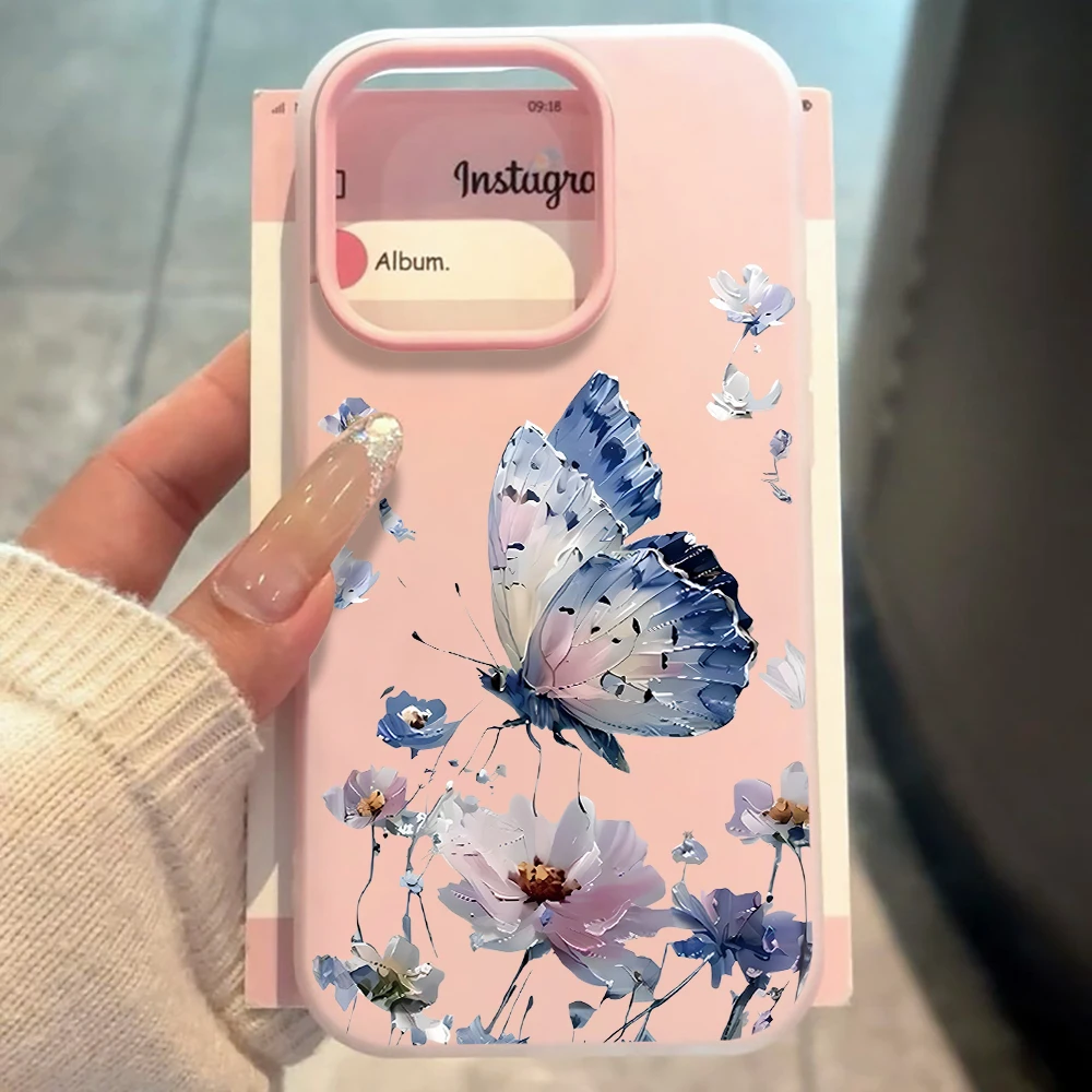 Gentle Pastel Flower Butterfly Shockproof Phone Case