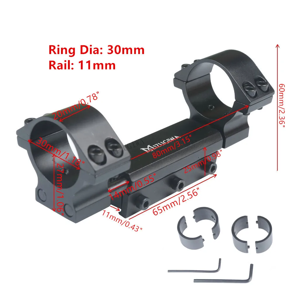 1 inch/30mm Rings 11mm Dovetail High Profile Scope Mount MIZUGIWA w/Stop Pin Zero Recoil Base Compensation
