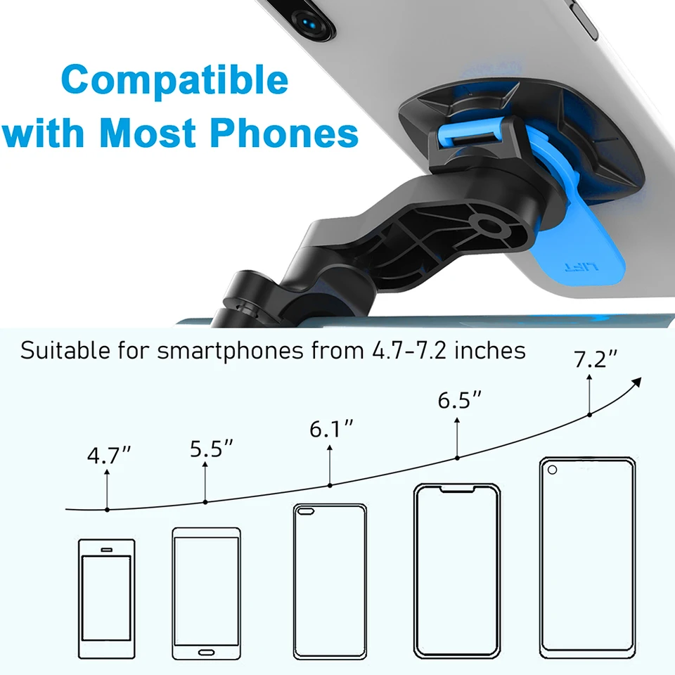 Motorcycle Phone Holder with Shock Absorber Stand