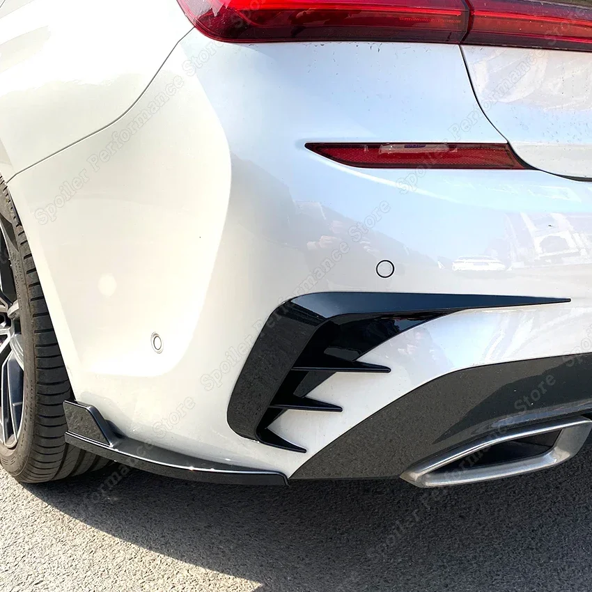 Car Bumper Guards Gloss Rear Bumper Canards Vent M-PACK Side Splitter For BMW 3 Series G20