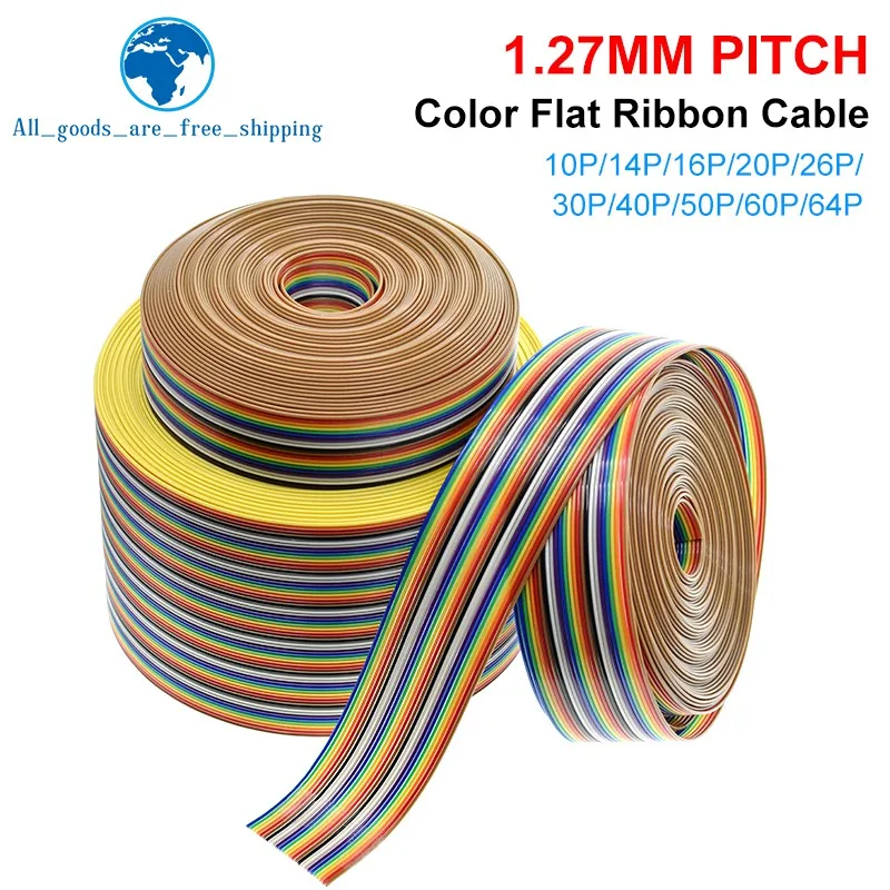 Cavo Piatto Arcobaleno A 10 Pin – 3 Metri, Passo 1,27 Mm, Conduttori Stagnati 28 AWG – Per Connettori 2,54 Mm