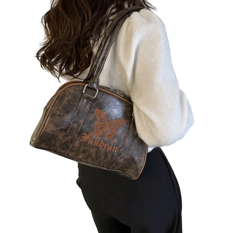 Trendy Y2K Embroidered Butterfly Vintage Handbag for the Fashion Forward Women