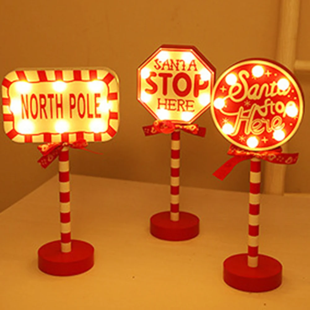 

LED Stop Sign Christmas Light Energy Saving Decorative Lights For Yard Patio Garden Pathway Porch Decor (30 x 15cm)