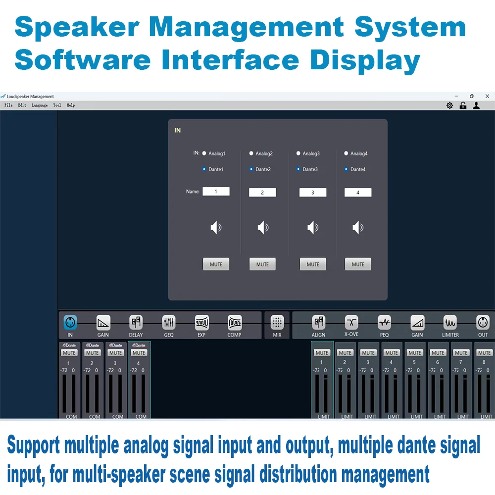 Paulkitson Professional Audio Processor 4 In 8 Out With Dante Network Dps Digital Audio Processor Fir Speaker Management System audio interface audio processor
