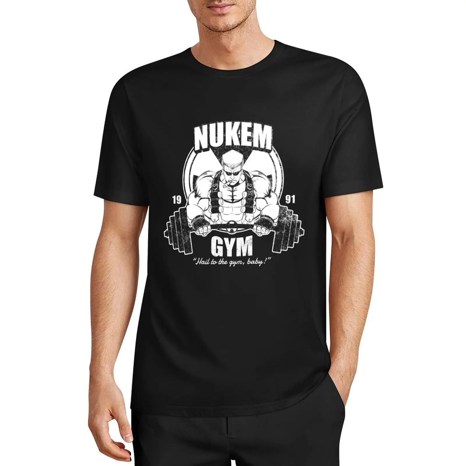 

Nukem Gym T-Shirt boys whites quick drying graphics t shirt men