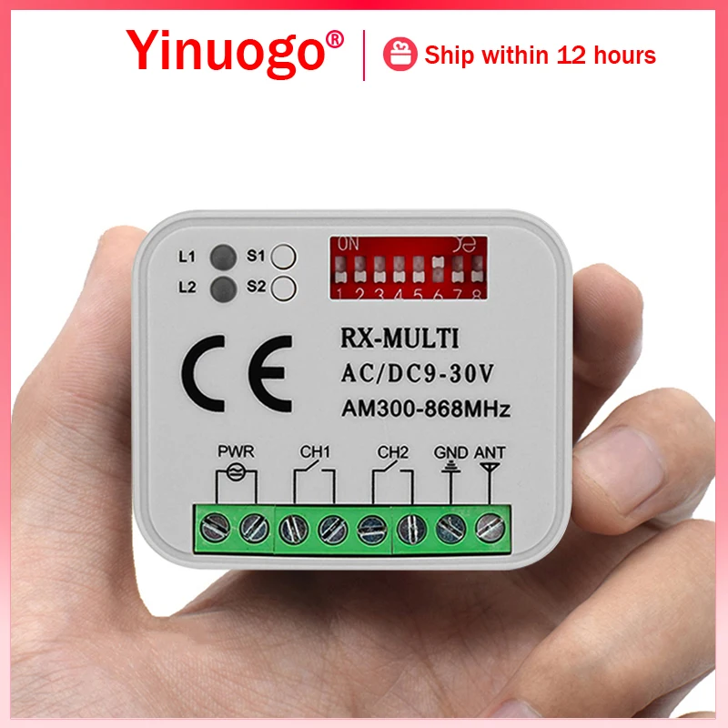 Rx-Multi Universal Garage Door Telecomando Ricevitore Controller Per 300Mhz-868Mhz Garage Door / Gate Opener Trasmettitore Manuale