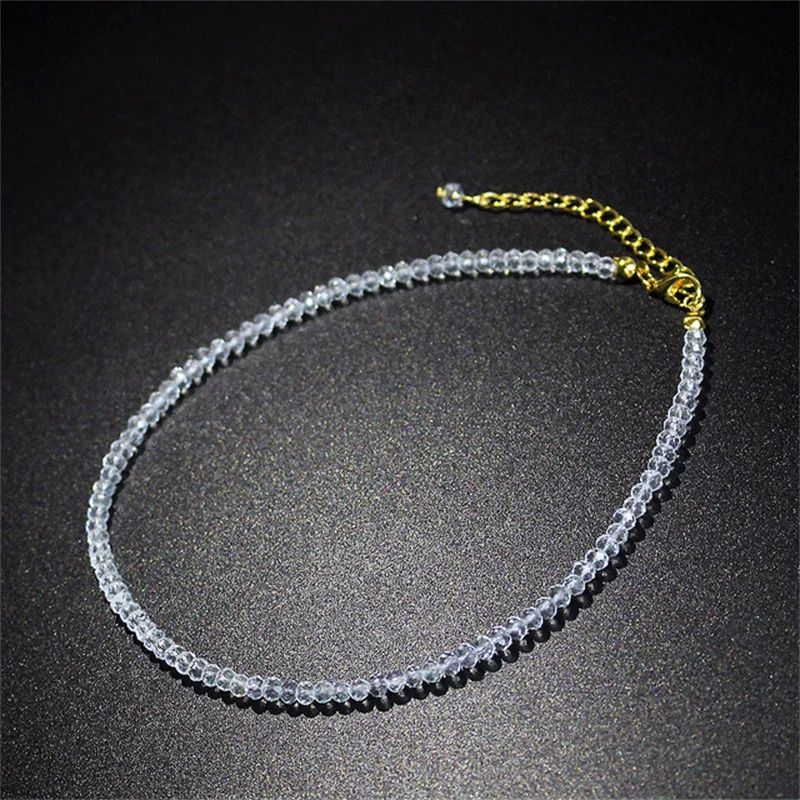 2022 New Creative Beaded Crystal Necklace Retro Simple Clavicle Chain Korean Woman Delicate Jewelry Accessories