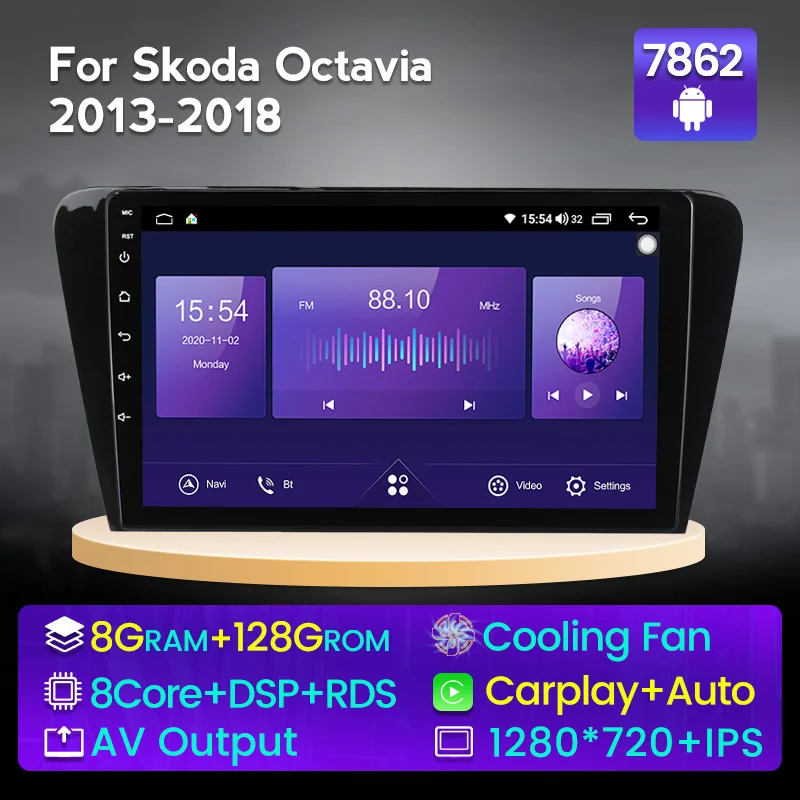 Автомагнитола MEKEDE на Android 11 с GPS мультимедийный плеер для Volkswagen SKODA Octavia 3 A7 2014-2018