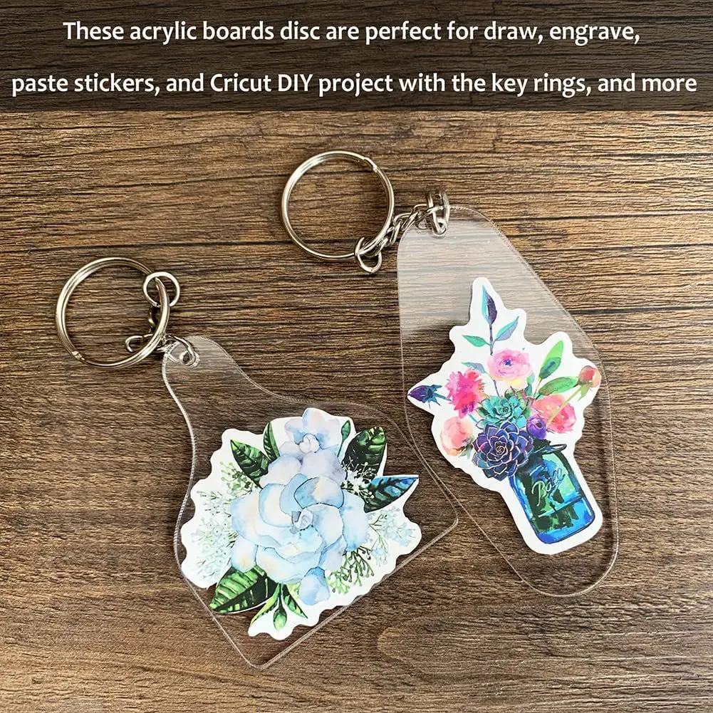 Clear Keychains, Motel Keychain, Clear Keychain Blank, White