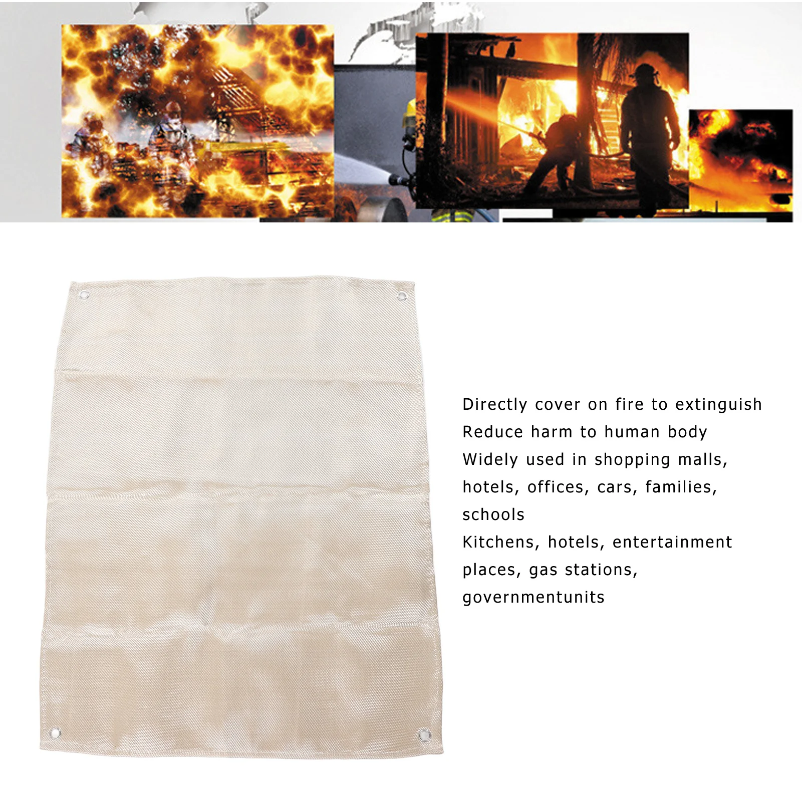 ZK30 Fire Blanket Glass Fiber High Temperature Resistant Emergency Flame Retardant Blanket manta ignifuga
