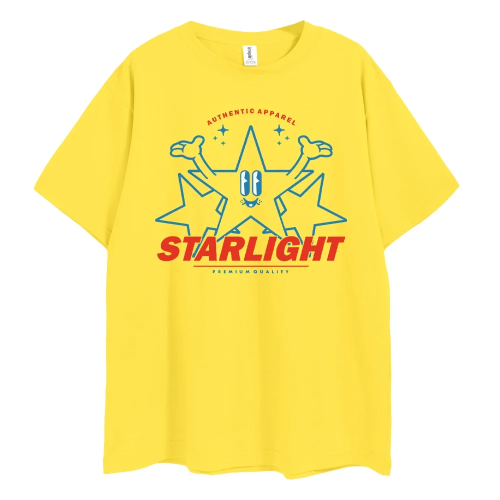

Starlight Letter Men's Printed Cotton Holiday T-Shirt Oversized Graphic Tees for Women Tops Fashion Streetwear