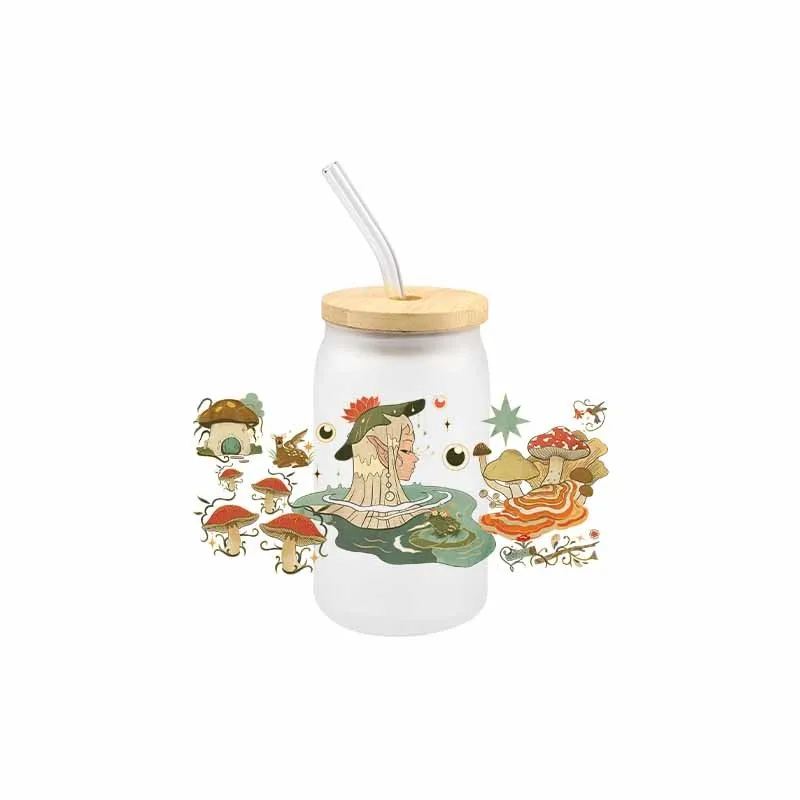 3D Plant Theme UV DTF Transfer Sticker Wraps Cup Libbey Glaas Cup DIY Cartoon Declas High Qulity Sticker