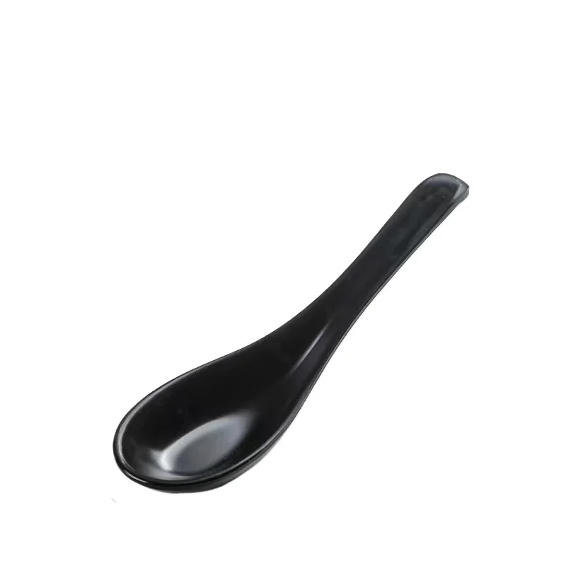 Japanese Imitation Porcelain Pattern Spoon Household Kitchen Accessories Black Melamine Korean Spoon Lamian Noodles porcelain spoon