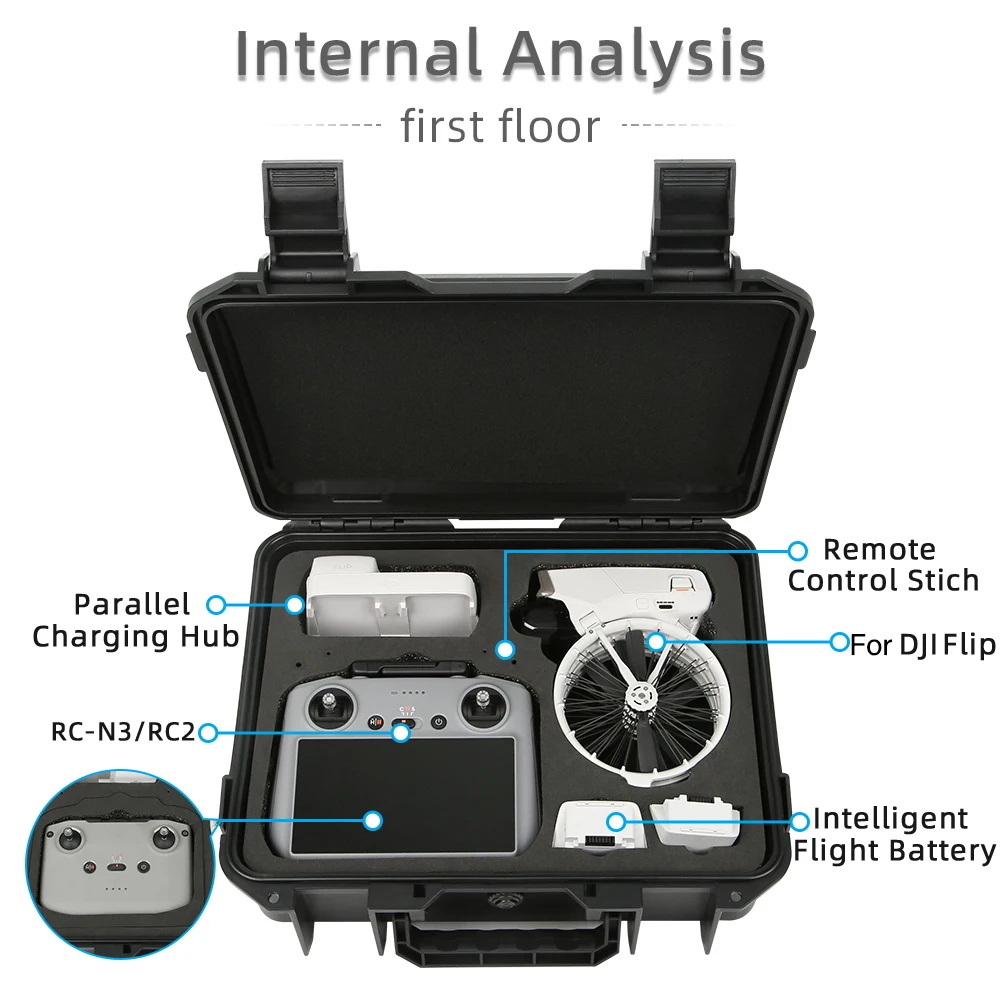For Dji Flip Portable Storage Case Hard Shell Shoulder Box Explosion-proof Case for Dji Flip RC 2/RC N3 Drone Accessories