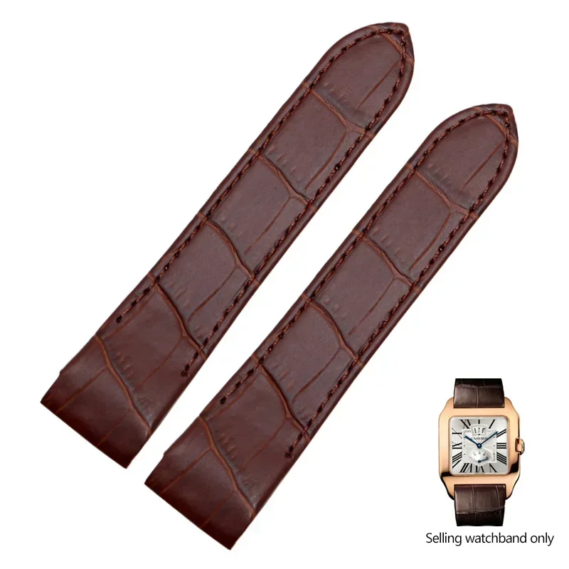 Premium Cowhide Leather Watch Band with Folding Buckle - High-Quality Strap