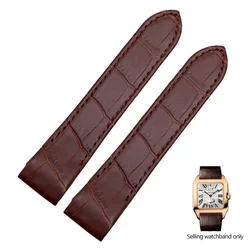 Premium Cowhide Leather Watch Band with Folding Buckle - High - Quality Strap - 23mm (Brown NO Buckle)