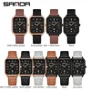 SANDA 1134 Women's Square Quartz Watch Black Fashion Crystal Waterproof Date Pointer Wristwatches for Ladies Watches Gift 3