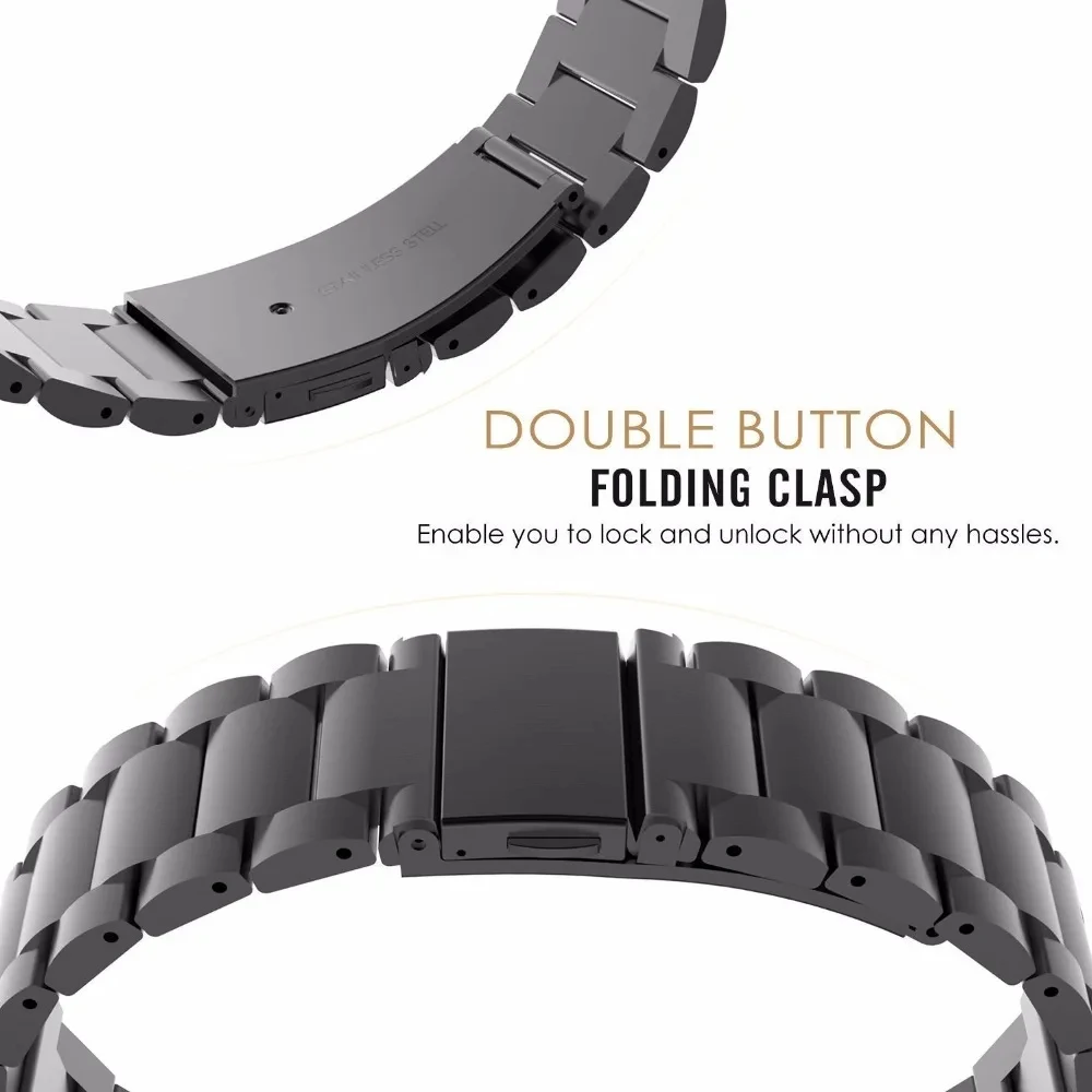 Stainless Steel Watchband Bracelet - 20mm/22mm Strap