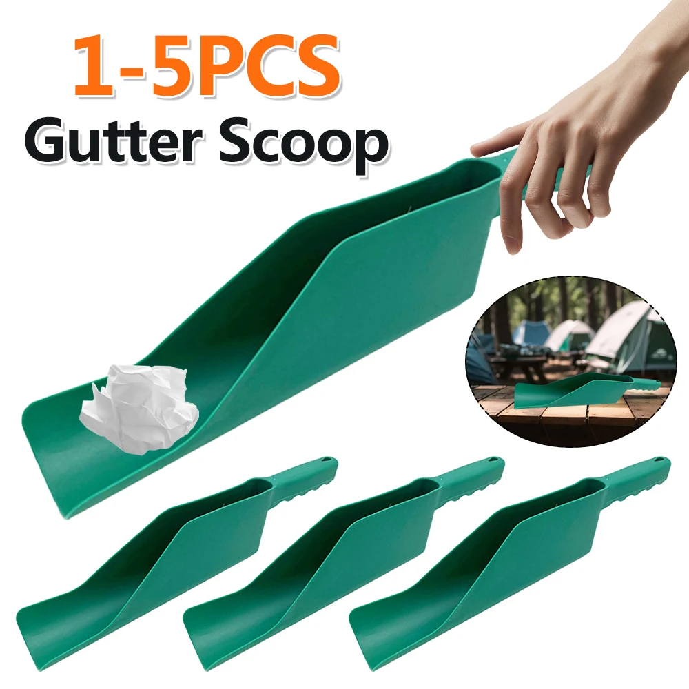 1-5PCS Gutter Scoop Home Roof Leaf Gutter Cleaning Shovel Eaves Shovel Eaves Garden Leaf Spoon Gardening Tools