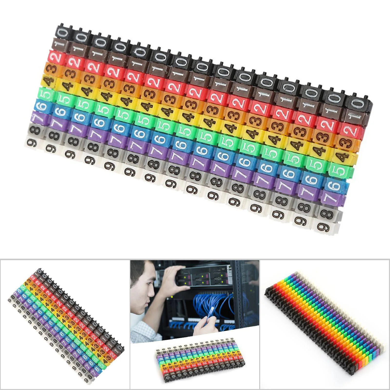 Digital Number Tube Wire Number Label Tube Cable Marker Colorful Wire (150Pcs 1.5mm&sup2;)