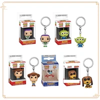 FUNKO POP Anime Toy Story Keychain Popular Doll Woody Buzz Lightyear Model Backpack Pendant Funny Christmas Gifts Toys Keychain 1