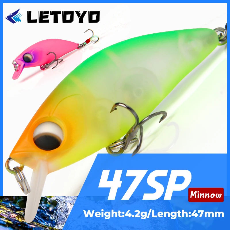 

Letoyo мини-гольян 47 мм, 4,2 г, приманки для обрезки искусственных искусств, Тонущая снасть для ловли окуня, щуки, форели, прочные крючки