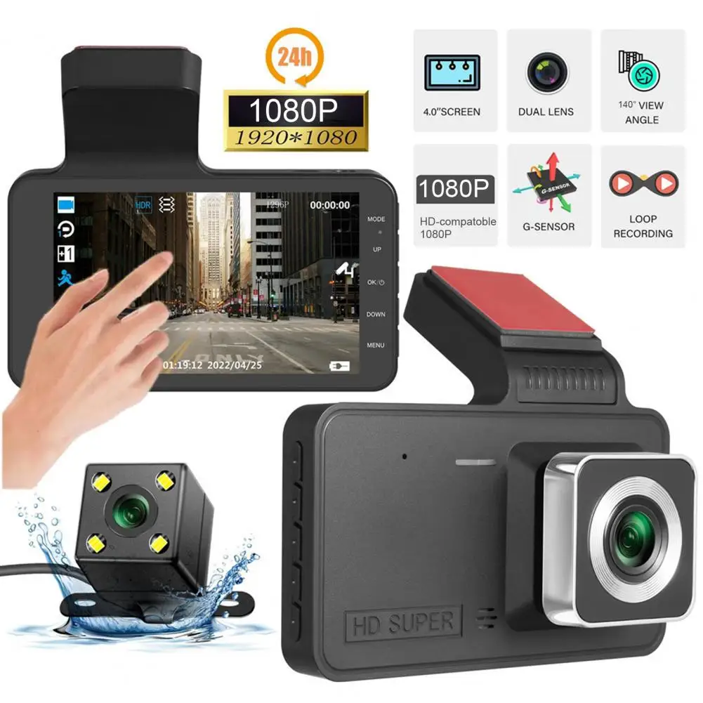 

4 Inch Dash Cam Front and Rear Car Dvr Dashcam Vehicle Black Box Car Camera Car Video Recorder Dual Dash Camera Car Accessory