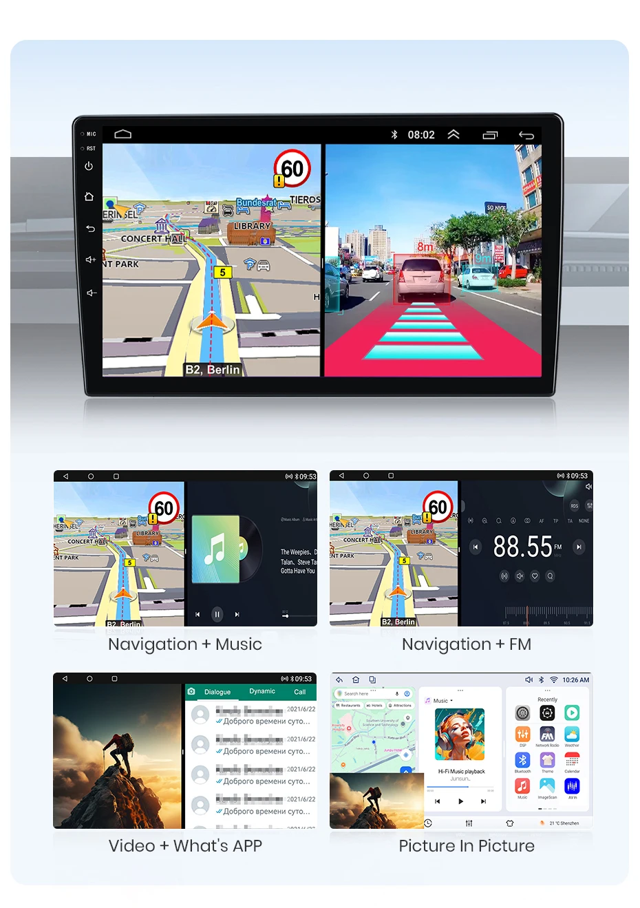 Junsun Wireless CarPlay Android Auto Autoradio für Peugeot 508 508SW 2011 2012 2013-2018 GPS Navi SWC FM BT Plug and Play Stereo – Detail 24
