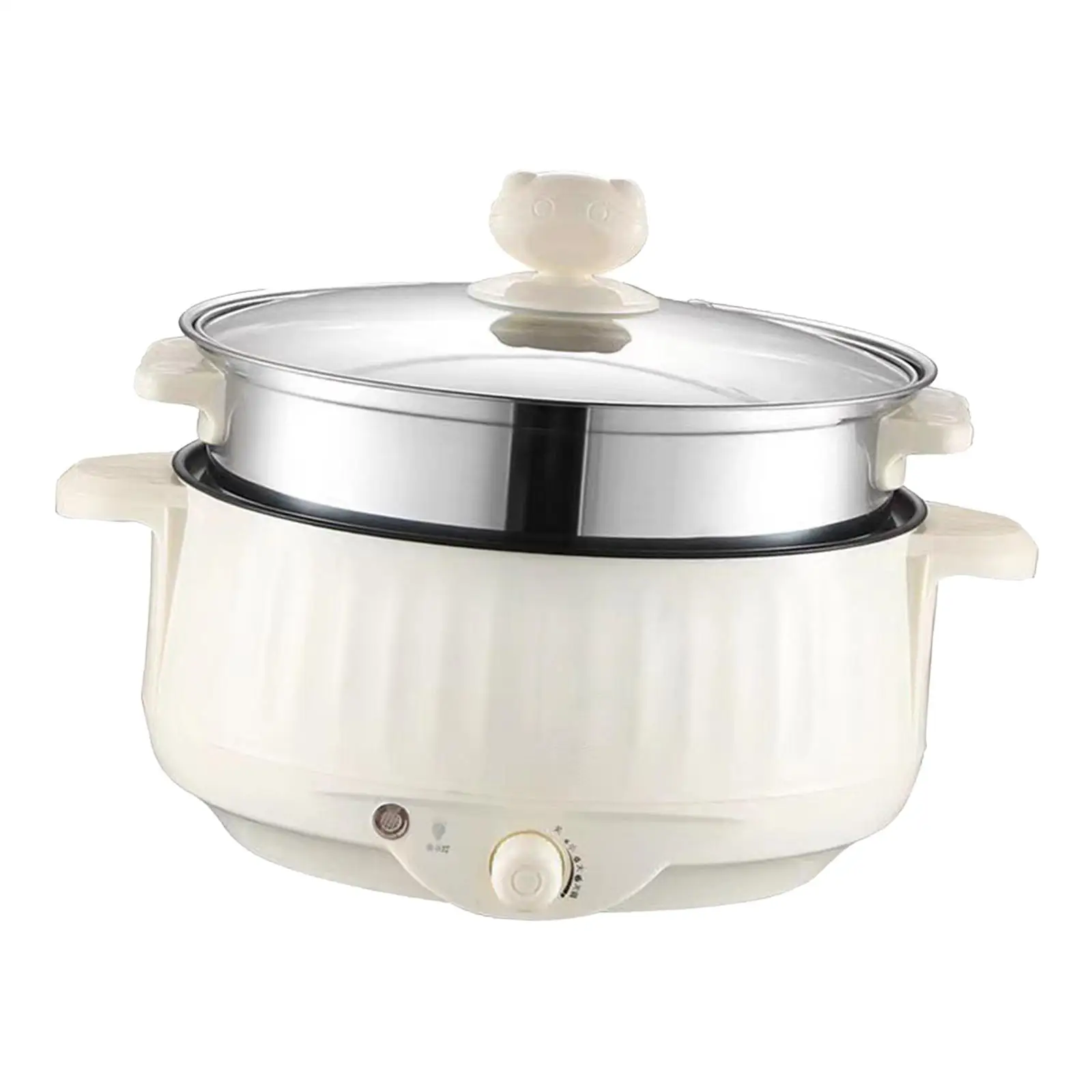 Electric Cooking Pot Nonstick 1.7L Stainless Steel Multifunctional 3 Gear Electric Skillet for Noodles Ramen Porridge Eggs 3