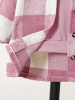 Tenue d'automne pour bébé fille, veste à carreaux rose blanc, sweat-shirt à capuche, pantalon long, ensemble trois pièces, vêtements de rue quotidiens 5