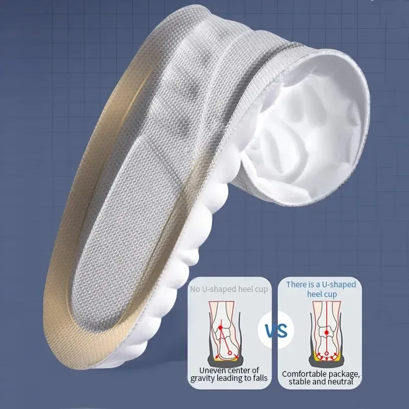 PU Insole Super Soft, Long Standing Arch Support, Thickened Shock Absorption, Sports, Men'S And Women'S Running, Casual Insole