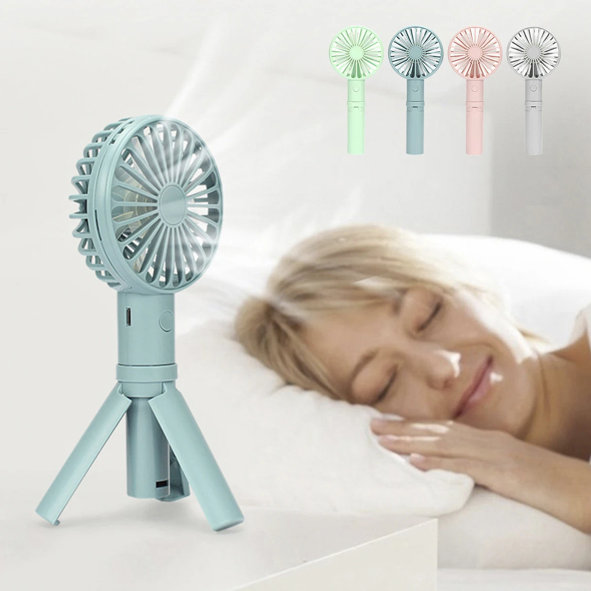 

Mini Hand Fan USB Rechargeable Portable Fan Quiet Small Pocket Fan Electric Personal Fan Foldable Handheld Desk Fan with Bracket
