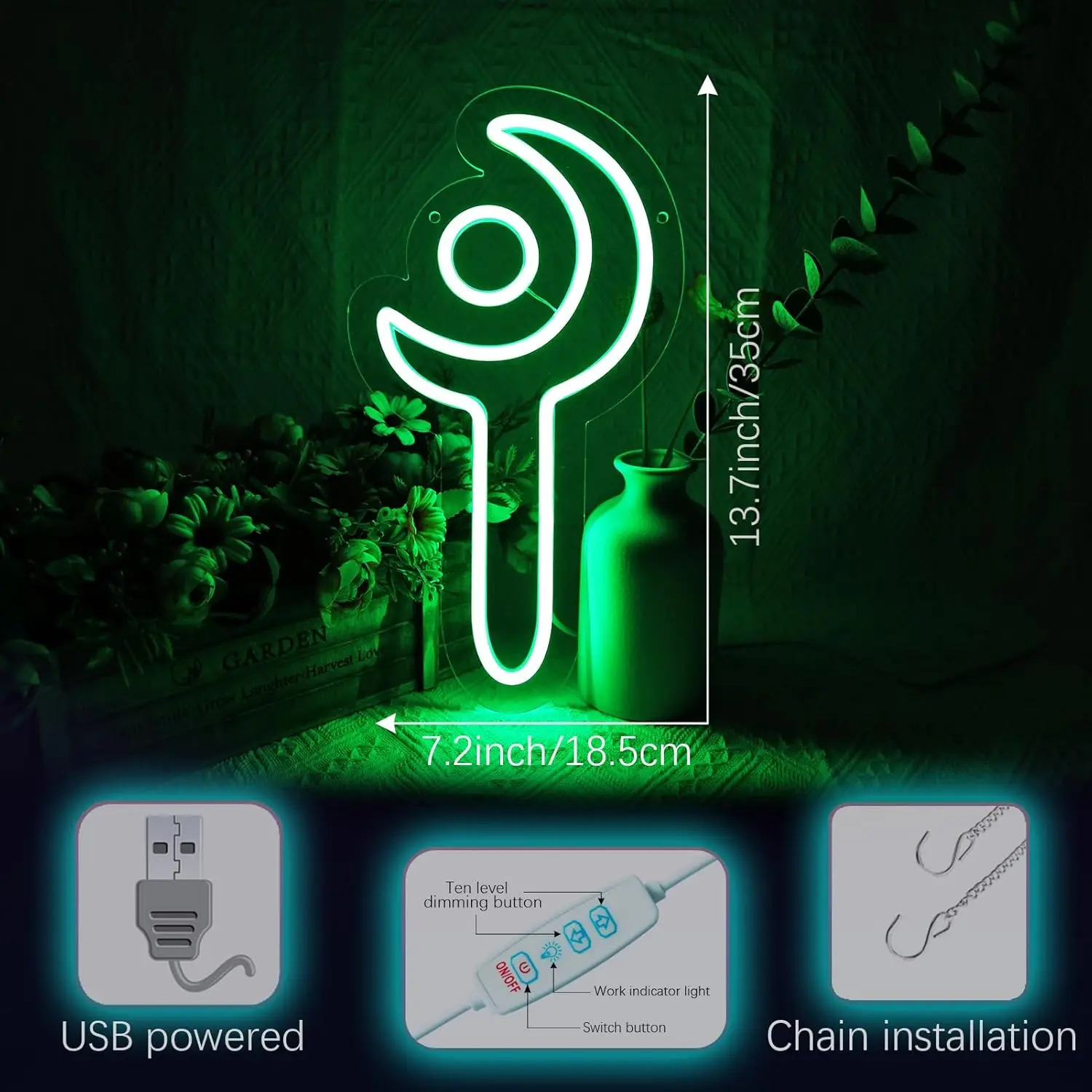 FF14 White Mage Neon Sign for Wall Decor Game Room Man Cave Birthday Decorations Fan Collection USB Powered