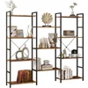 4/5/6 Tier Bookshelf, Industrial Bookcase with 11/14/17 Open Display Shelves Wide Book, Bookcases 2