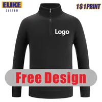 ELIKE High-Quality Half Zip Plush Sweater Custom Logo Print Personal Design 6 Colors Men And Women Embroidery New Sweatershirt 1