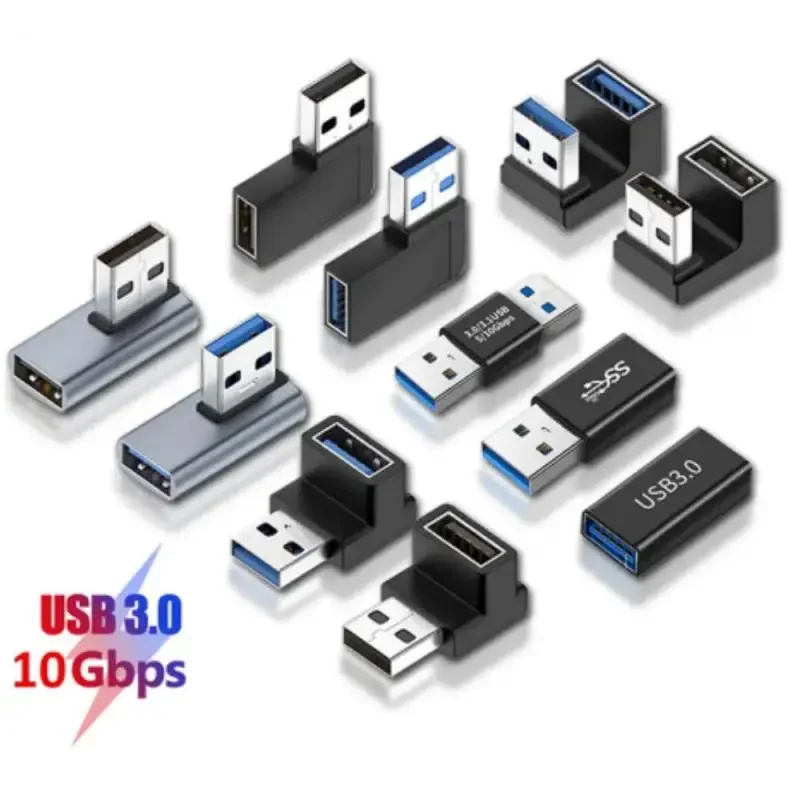 Right Angle USB 3.0 Extension Adapter - Upward Elbow Connector