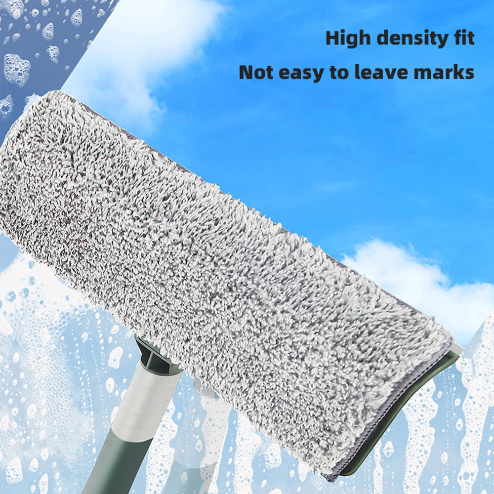 72-226CM Extendable Window Glass Cleaning Tool High Building Dry Wet Scraper Wiper Mop with Silicone Scraper Dust Cleaner Brush