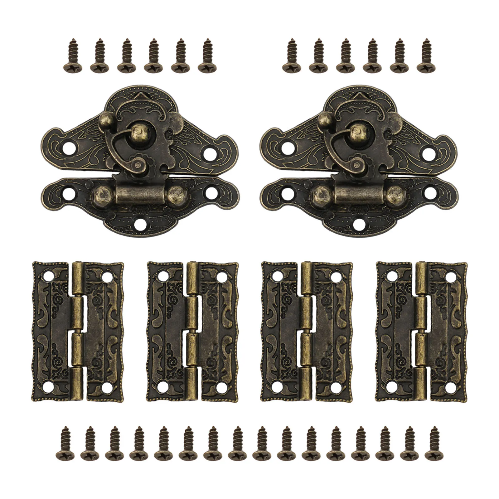 Description Picture 3 of itemHigh Quality Home Office Shop Locking Hasps Hinges Cabinet Hinge Easy To Install Hardware Vintage Design