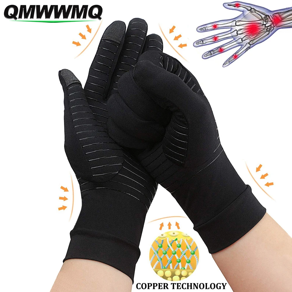 Copper Arthritis Gloves with Touchscreen Tips 1Pair Relief for Hand Pain Carpal Tunnel Inflammation Tendonitis Joint Swelling