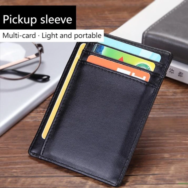 Slim Wallet Front Pocket Minimalist Leather RFID Blocking Medium Size Passport Cover Purse Credential Holder Women Card Holders