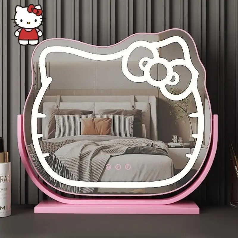 

Sanrio, Hello Kitty Y2K Led туалетное зеркало мультяшное настольное зеркало милое освещенное зеркало для спальни аниме ночное светильник зеркальный подарок для девочки