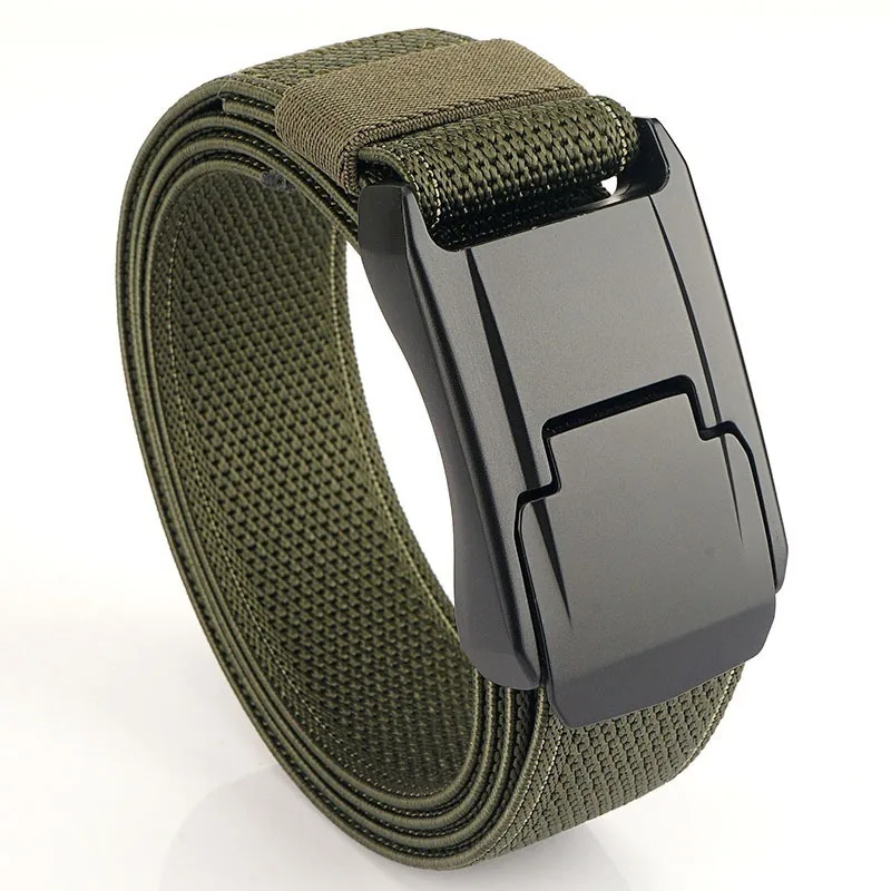 Men's Elastic Tactical Belt for Outdoor Training 1.5 Nylon Web Work Belt with No Holes Invisible Belt