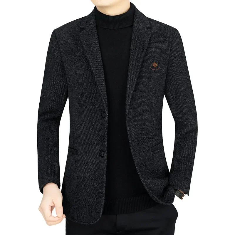 

New Autumn Winter Male Business Casual Slim Fit Blazers Suits Coats Men Blazers Suits Jackets Cashmere Wool Blends Mens Clothing