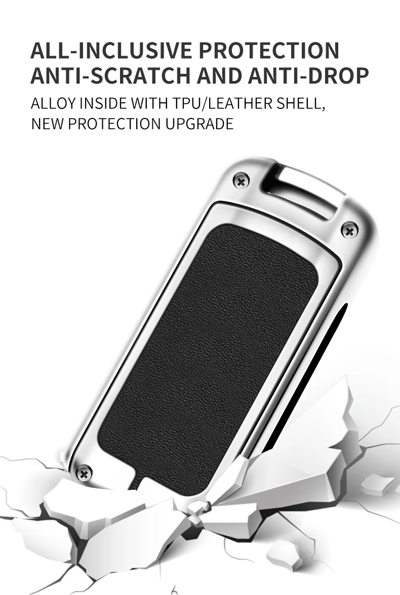 Custodia per chiave auto intelligente in pelle di metallo per Mitsubishi Outlander 3 ASX Colt Lancer 10 EX Grandis Pajero Sport Protector Fob - Sda9bfd89ebc4485792cd7a8771edd98bi