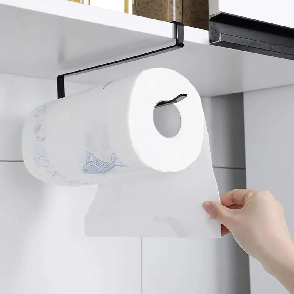 

Wall-mounted Towel Rack Stainless Steel Roll Paper Holder with Punch-free Installation Anti-slip Design High Load for Cabinet